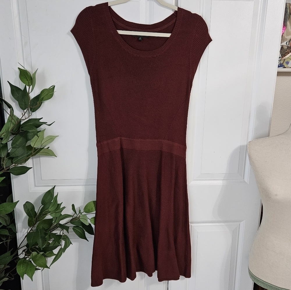 Burgundy Knit Sweater Dress